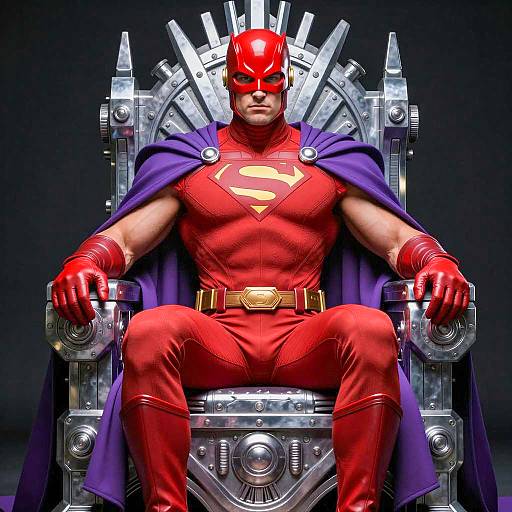 Majestic Superhero on Throne Portrait