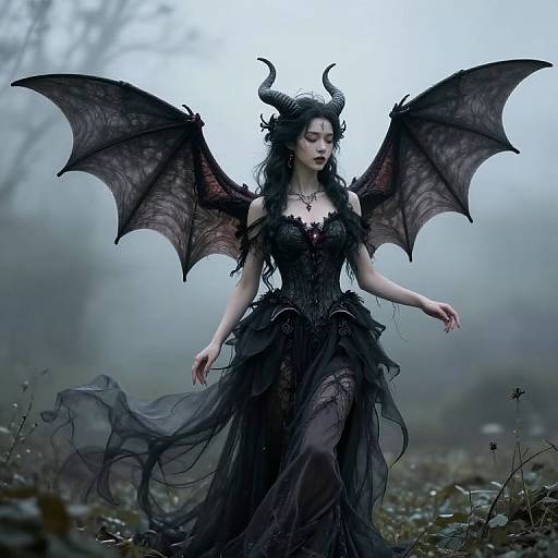 Gothic Fairy with Bat Wings