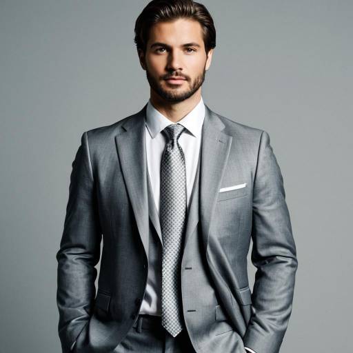 Man in Silver Formal Suit