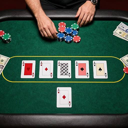 Overhead View of Poker Table