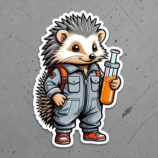 Kawaii Hedgehog Engineer Sticker