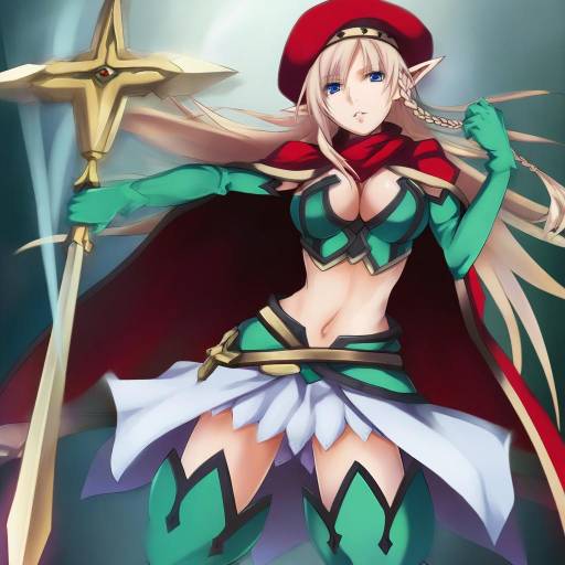 Illustration of Alleyne (queen's blade), queen's blade in the style of Pokimari