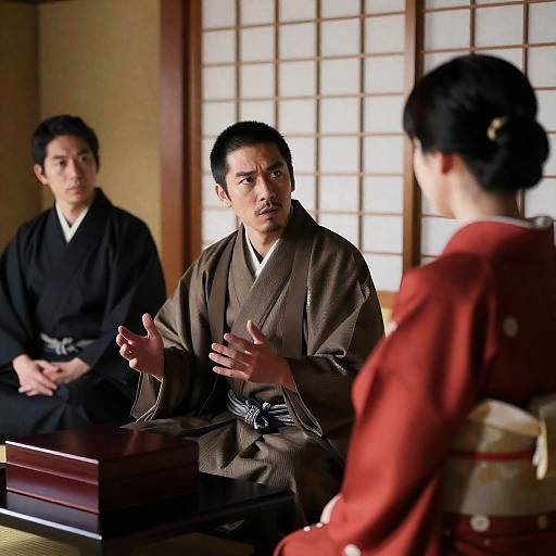 Candid Moment in a Traditional Japanese Setting