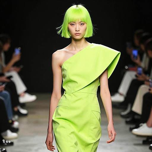 Neon Green Hair Avant-Garde Fashion