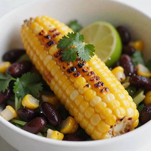 Macro Close-Up Charred Corn Salad