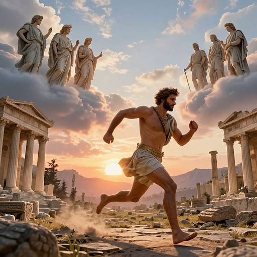 Filipides' Heroic Run in Mythic Greece