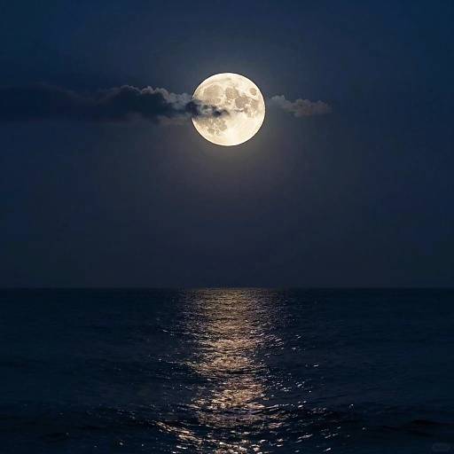 Mystical Nighttime Ocean Scene