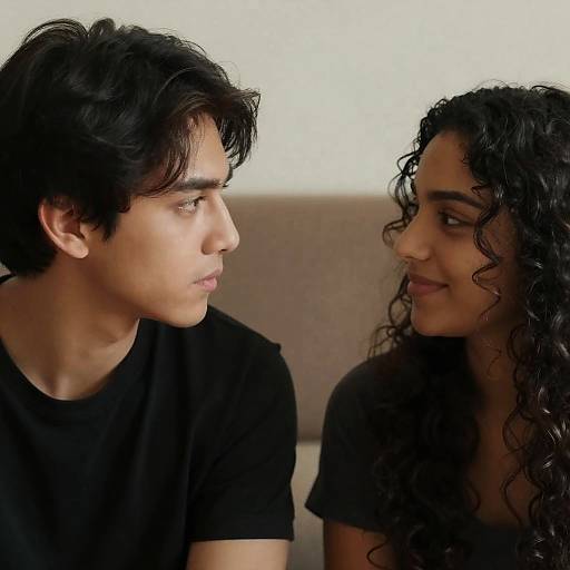 Intimate Close-Up Portrait of Two People