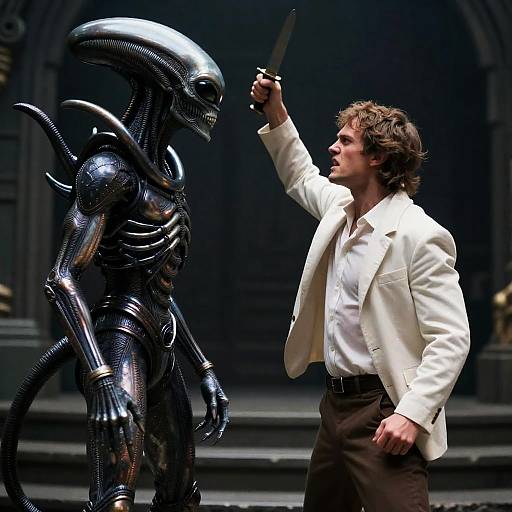 Intense Confrontation with a Metallic Alien