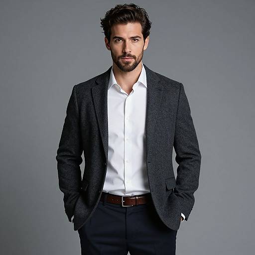 Stylish Man in Wool Blazer Portrait