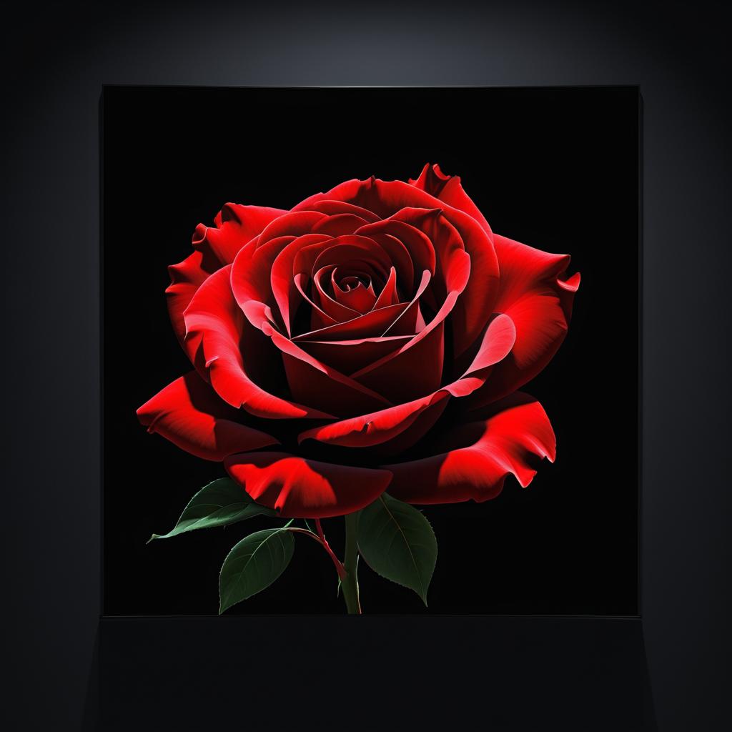 Elegant Red Rose on Black Background