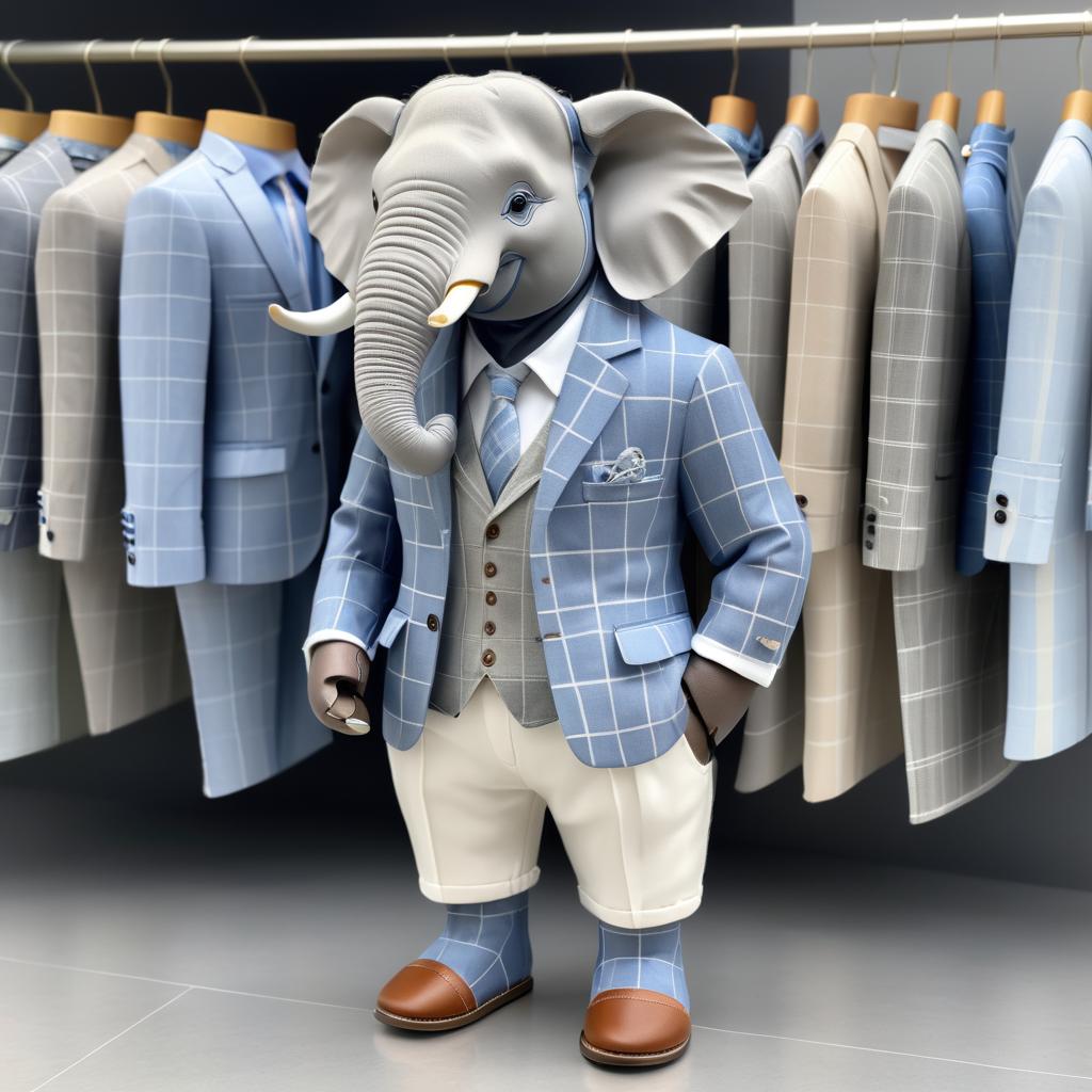 Sophisticated Elephant in Linen Attire