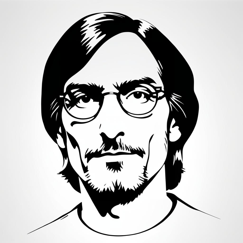 Minimalist Line Art of Steve Jobs