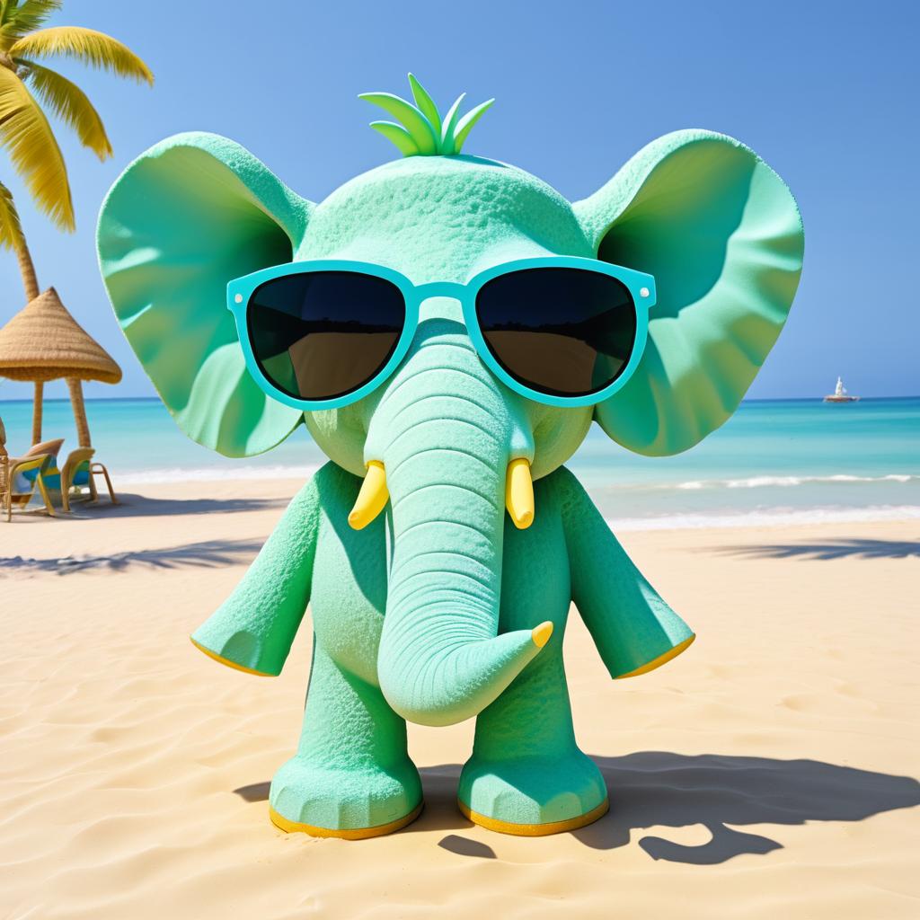 Silly Beach Elephant with Sunglasses