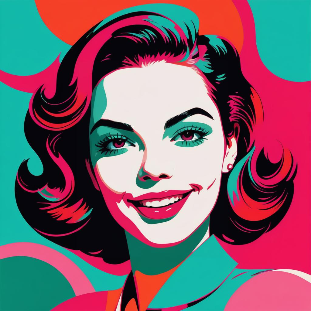 Playful Pop Art Portrait of a Woman