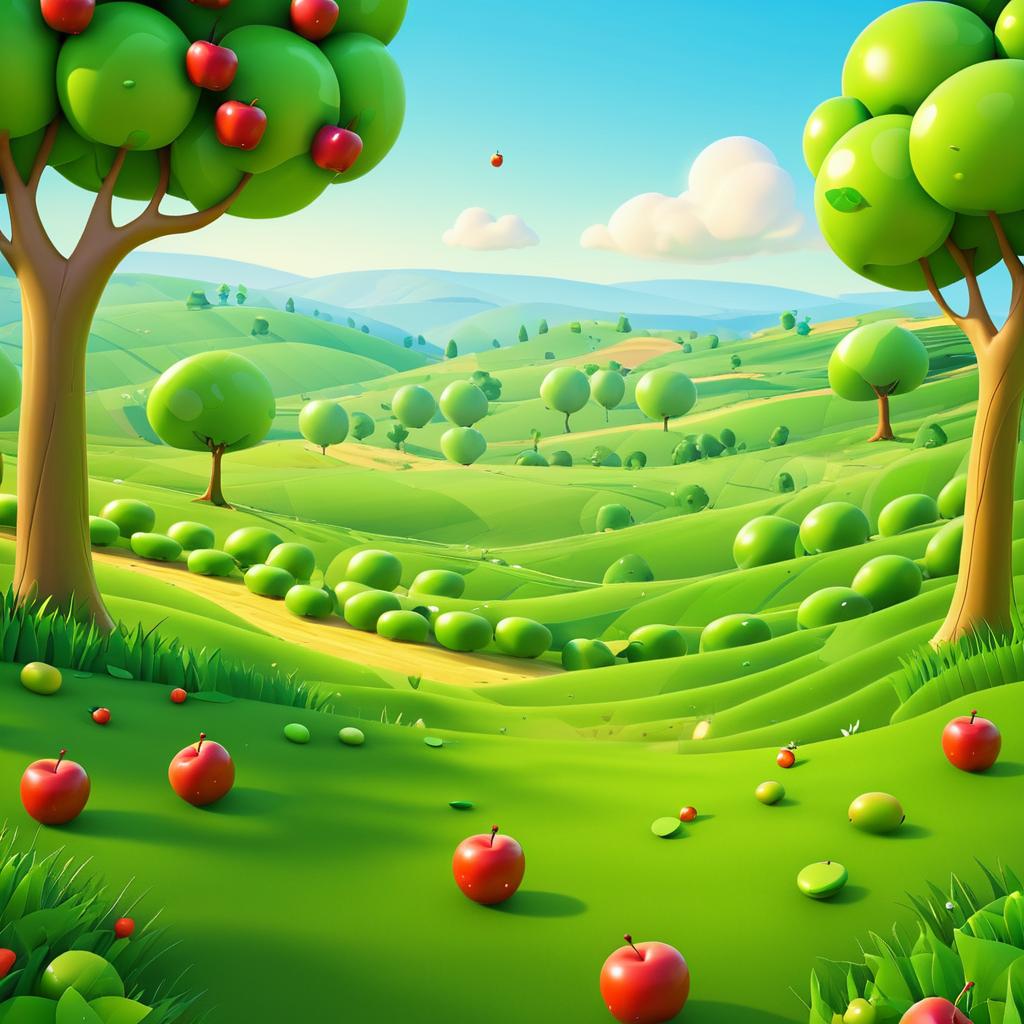 Lush Valley Artwork for Happy Worm Game