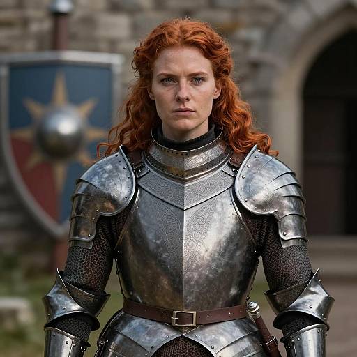 Robust Female Medieval Warrior Portrait