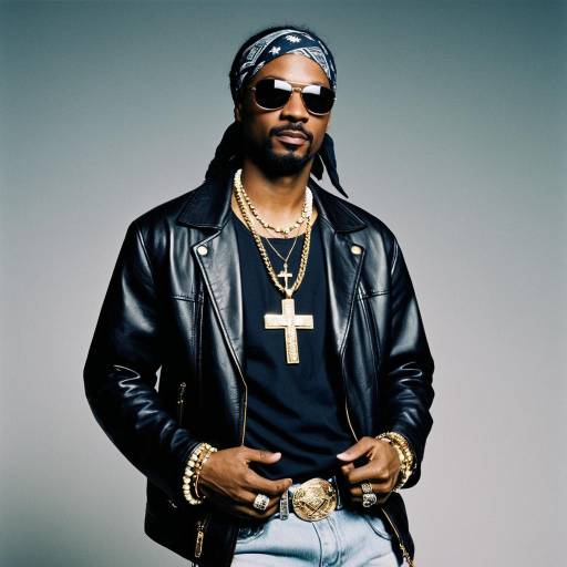 Stylish Man in Leather Jacket and Jewelry