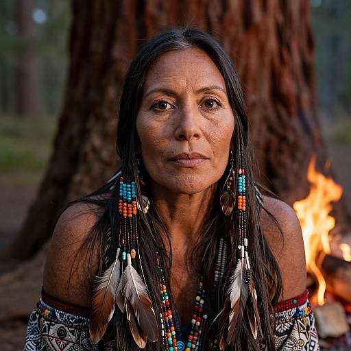 Photorealistic Portrait of Native American Woman