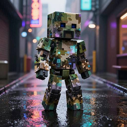 Futuristic Sigma Creeper in Neon Alley