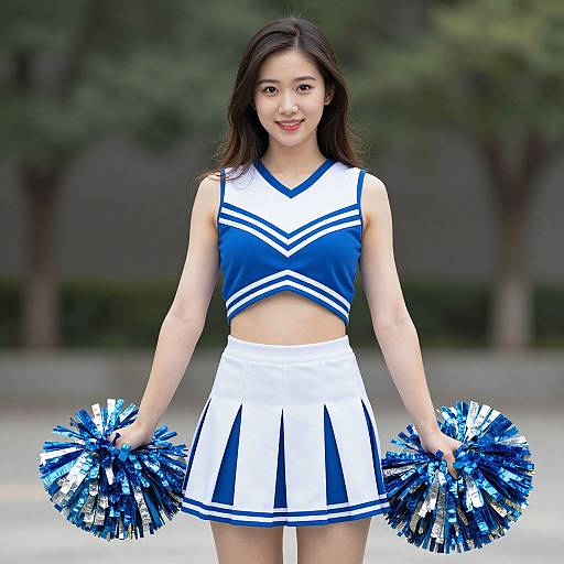 Energetic Blue Cheerleader Outfit