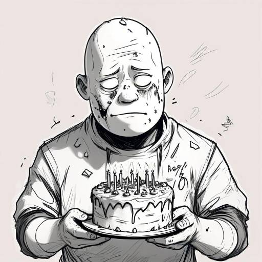 Worried Wojak with a Birthday Cake