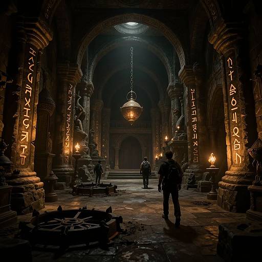 Ancient Dungeon Exploration Scene