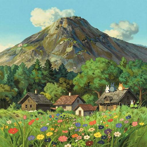 Studio Ghibli Inspired Mountain Village