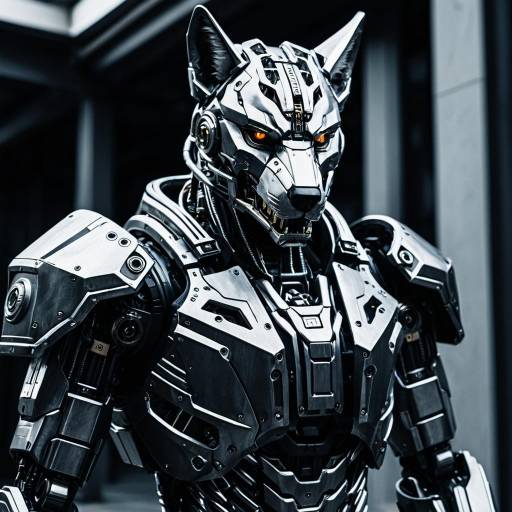 Futuristic T1000 Cyborg Wolf Design Futuristic T1000 Cyborg Wolf Design