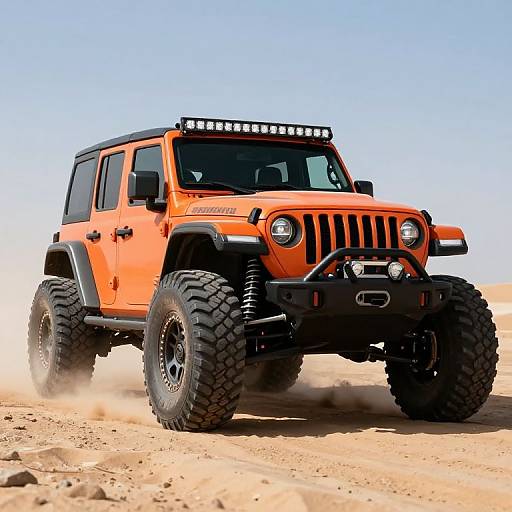 Orange Off-Road Vehicle in Desert