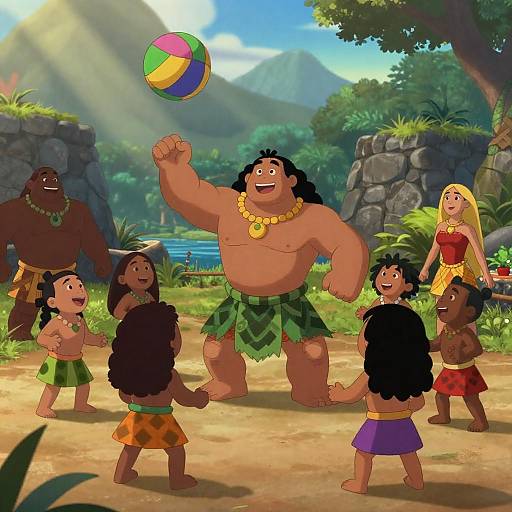 Joyful Polynesian Dance Scene Animation