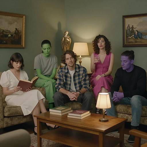 Gathering in a Dimly Lit Room