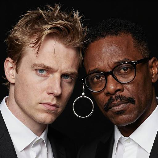 Portrait of Two Men with Intense Expressions