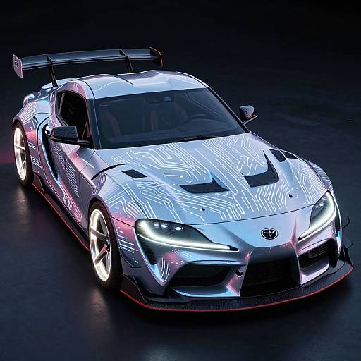 Futuristic Hypercar Bug's-Eye View