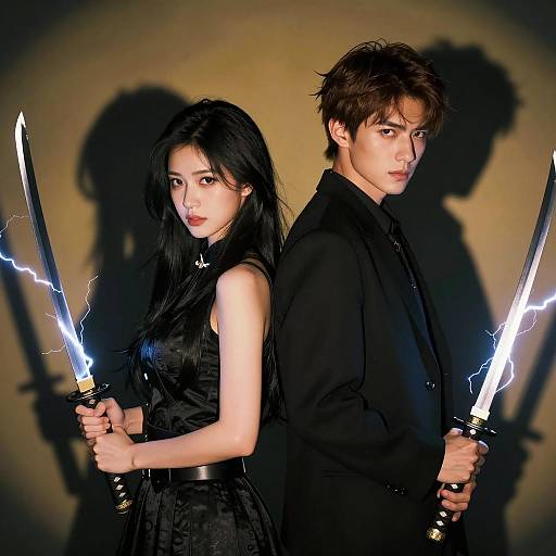 Intense Duel: Lightning-Energized Figures