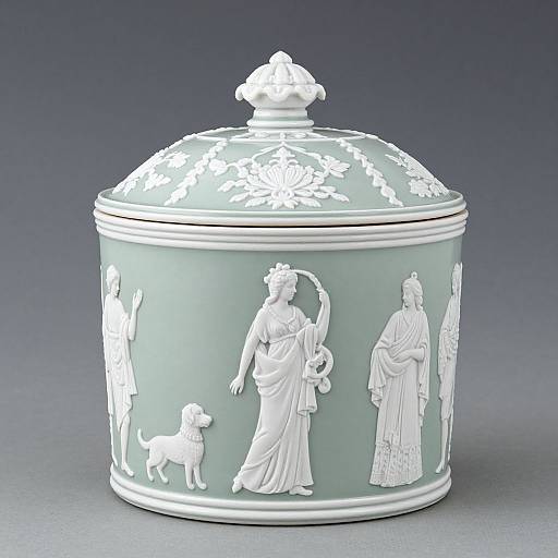 Elegant 1881 Wedgwood Jasperware Barrel