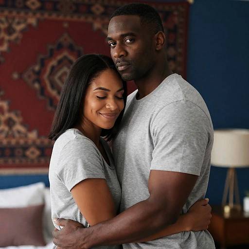 Intimate Couple Embrace in Soft Lighting