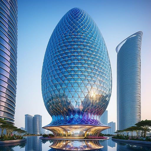 Glittering Magic Mushroom Skyscraper Design Glittering Magic Mushroom Skyscraper Design