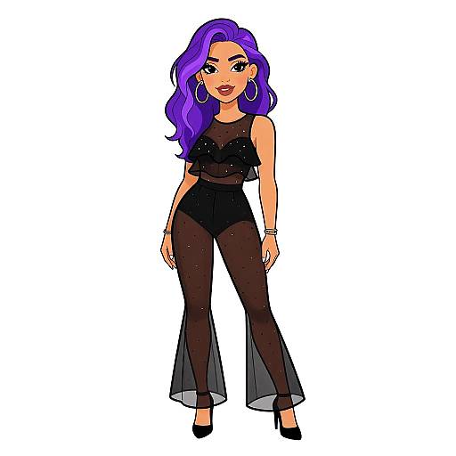 Modern Bohemian Woman in Polka Dot Jumpsuit