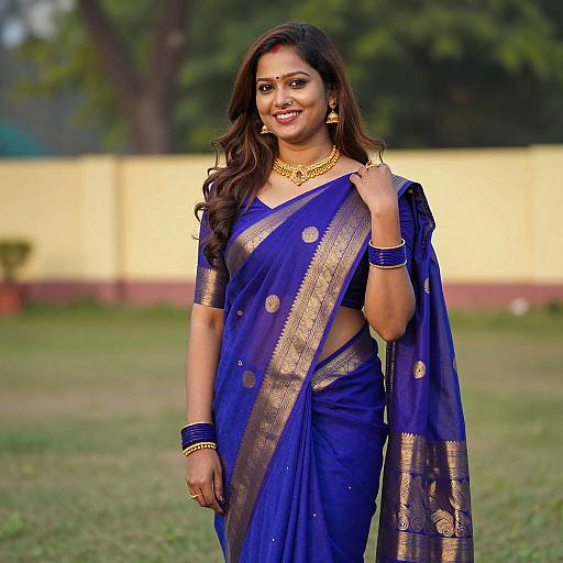 Elegant Indian Woman in Vibrant Sari