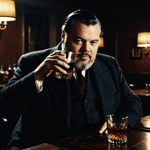 Orson Welles Drinking Brandy in Noir Style