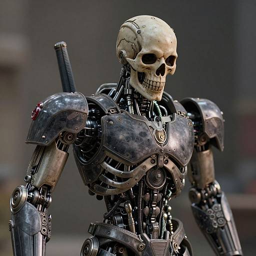 Cinematic Cyborg Skeletor Film Still