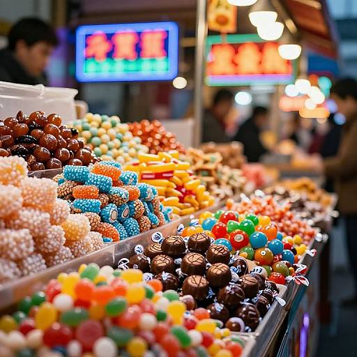 Vibrant Asian Candy Market Close-Up