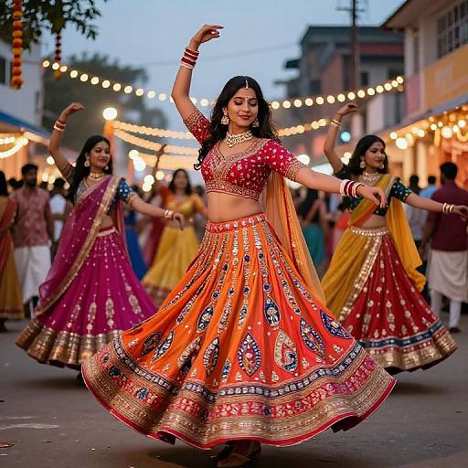 Graceful Indian Dancers at Festival