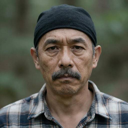 Rugged Middle-Aged Man in the Forest