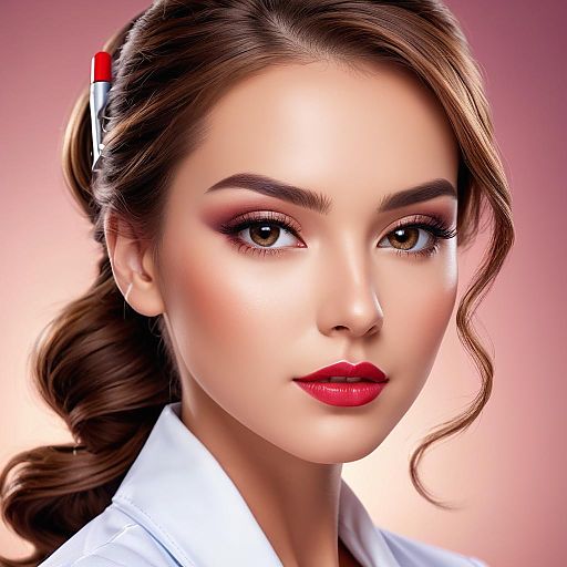 Charming Nurse Portrait with Exquisite Makeup