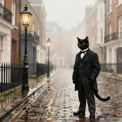 Foggy Victorian London with Cat