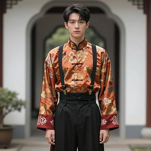 Young Asian man in traditional Chinese costume