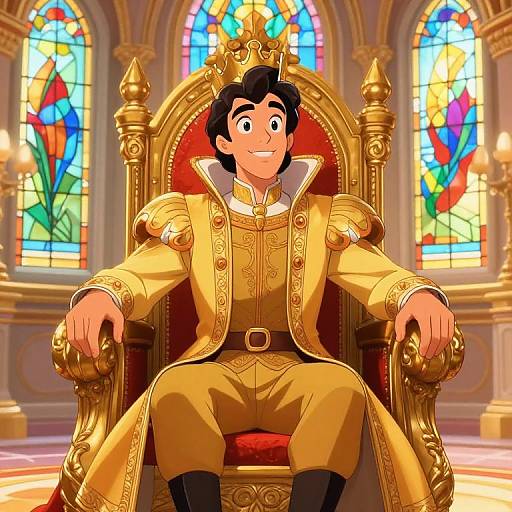 Regal Disney Prince in Throne Room