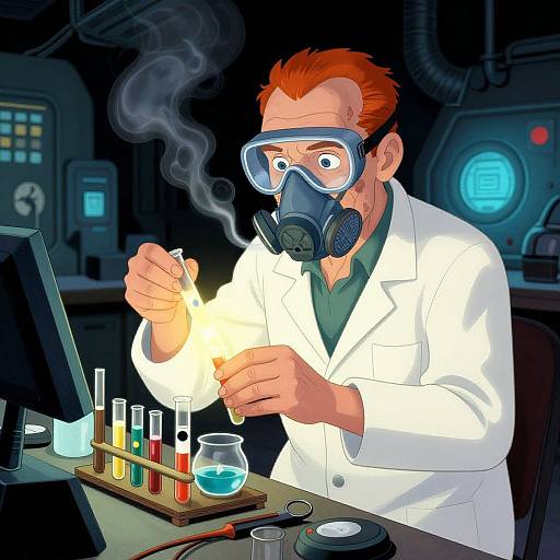 Mad Scientist in Futuristic Lab